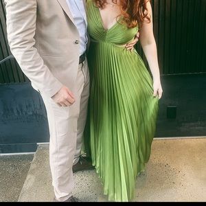 Abercrombie and Fitch Green Pleated Dress